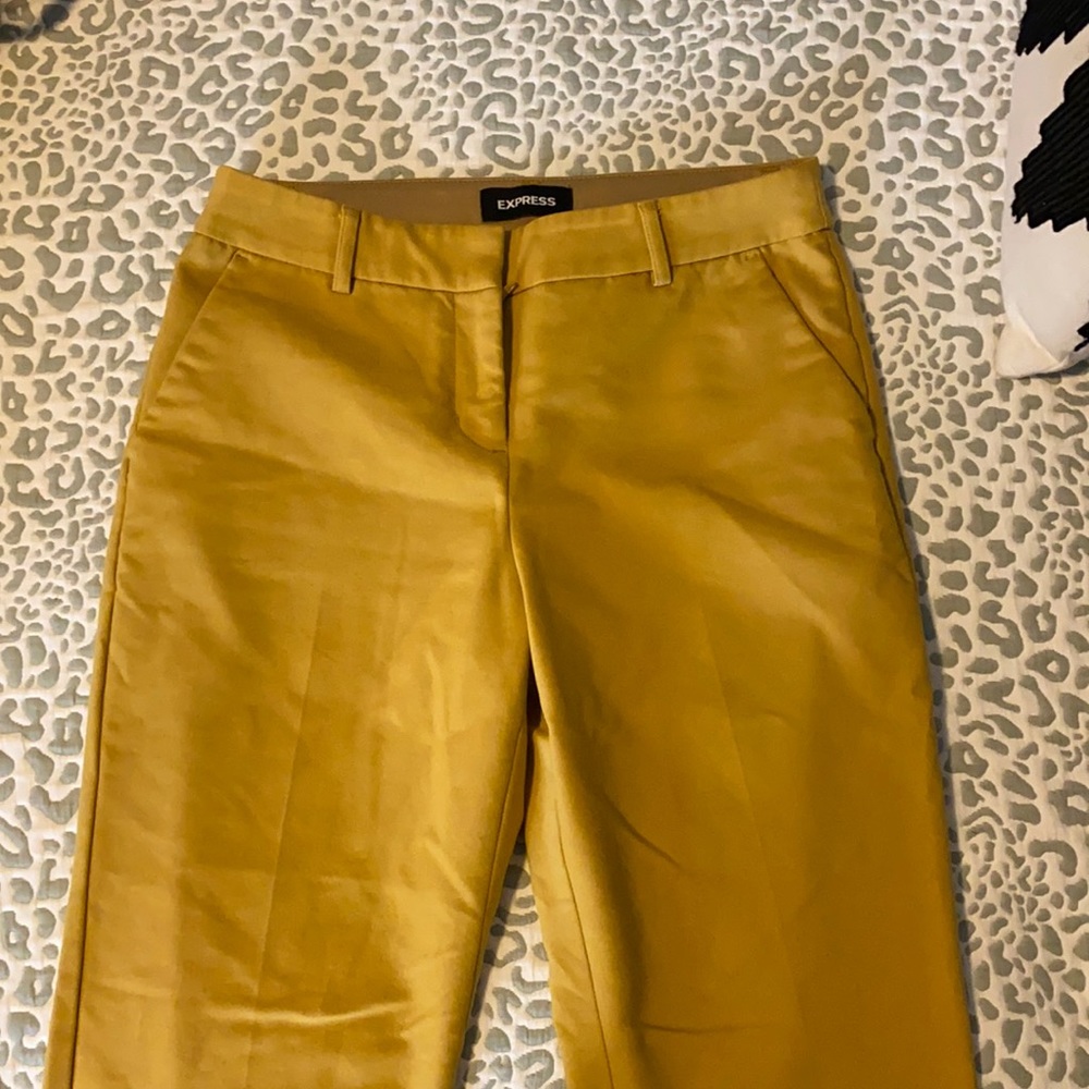 Express mustard yellow ankle work pants